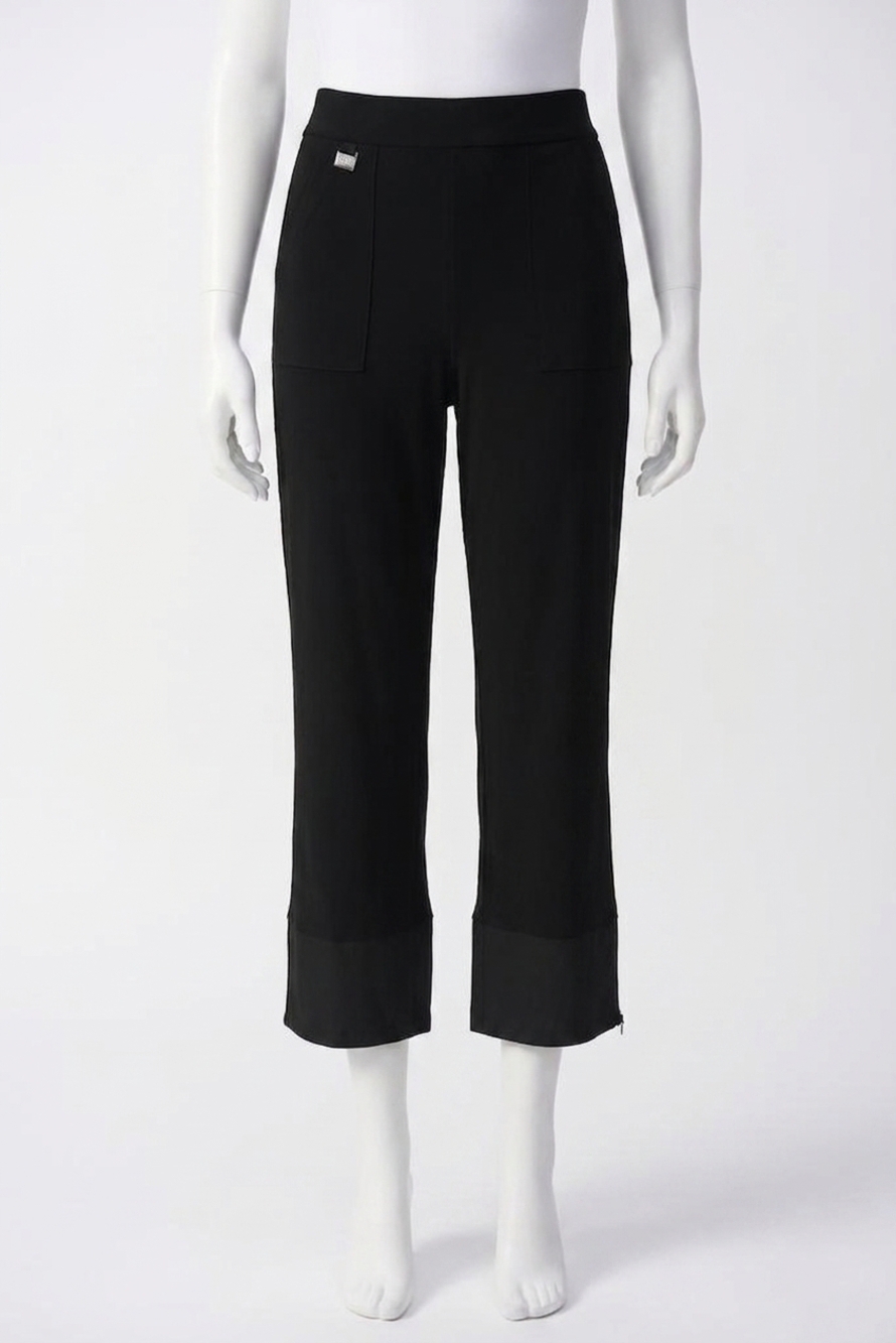 NEW JOSEPH RIBKOFF women's silky knit and memory straight pants in black
